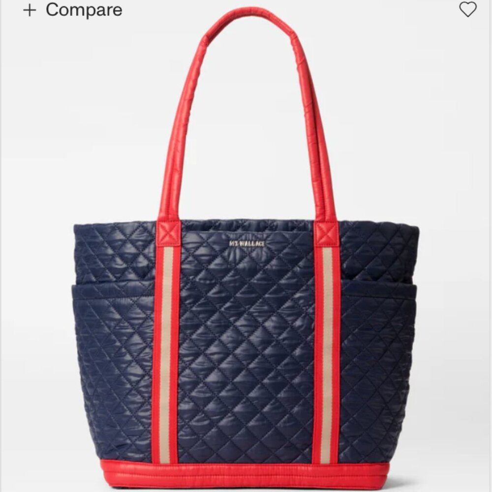 MZ WALLACE LARGE EMPIRE TOTE in Pirate Red / Indigo / Latte -  LIKE NEW